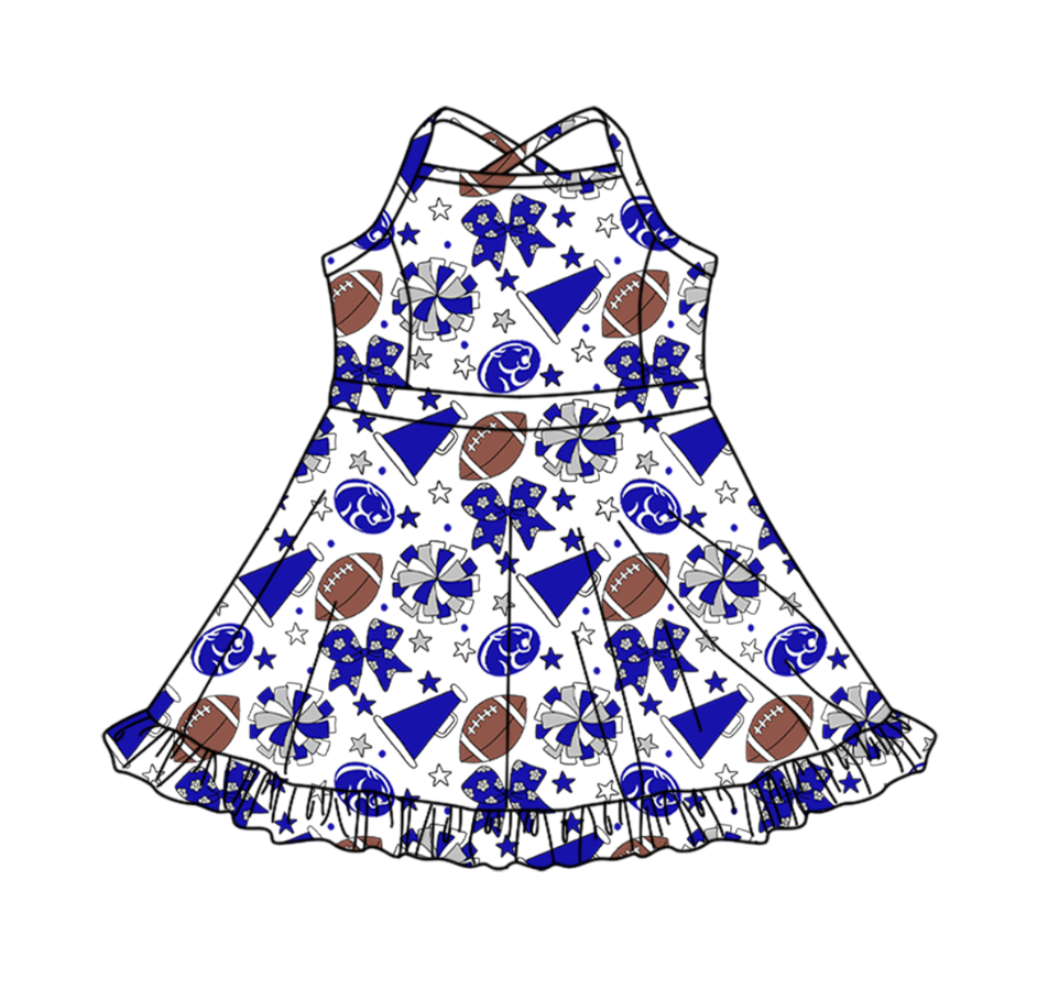 Custom moq 5 mix size milk silk summer teams Baby Girls Strap Stars Bows Yoga Ruffle Knee Length Dresses Activity Wear Cute Kids Clothing