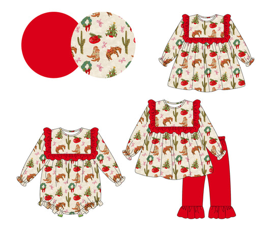 25.9.20 custom each style moq 8 eta 6-8week Sibling Sisters catcus hat baby girl long sleeve pants sets and dress and rompers match family design