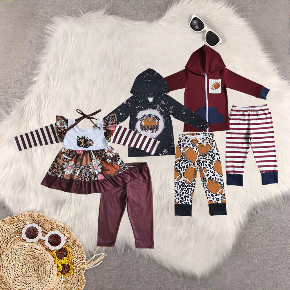 RTS Sibling baby girl clothes halloween embroidery pumpkin long Sleeve pants sets