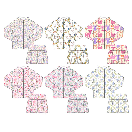 25.5.30 custom each style moq 5eta 4-6week Sibling Sister baby girl long sleeve shorts sets 1 and set 6 match design