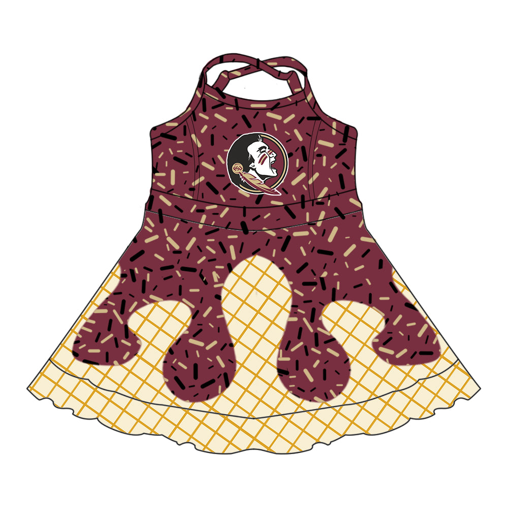 Custom moq 5 mix size milk silk baby girls clothes team brick red hooded long sleeve tops and skirt and dress and shorts 1 and shorts 2-25.7.3