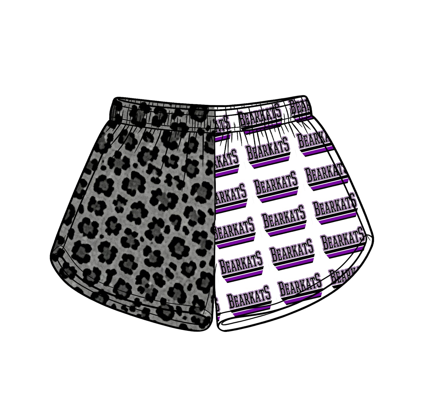 Custom moq 5 mix size milk silk summer teams Adult And Kids Leopard Patchwork Summer Casual Shorts