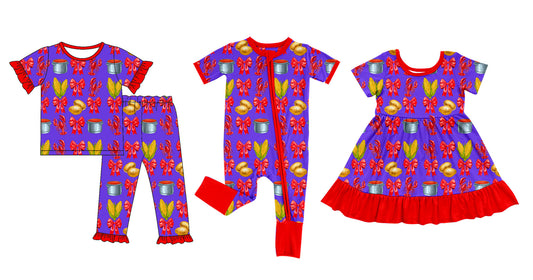25.10.15 custom each style moq 5 eta 6-8week Sibling Sisters bow potatoes baby girl short sleeve pants sets and dress and rompers match family design