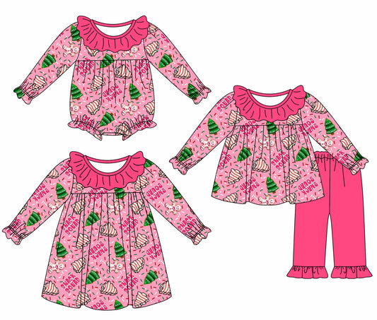 25.5.17 custom each style moq 5eta 4-6week Sibling Sisters Christmas baby girl long sleeve pants sets and dress and rompers match family design