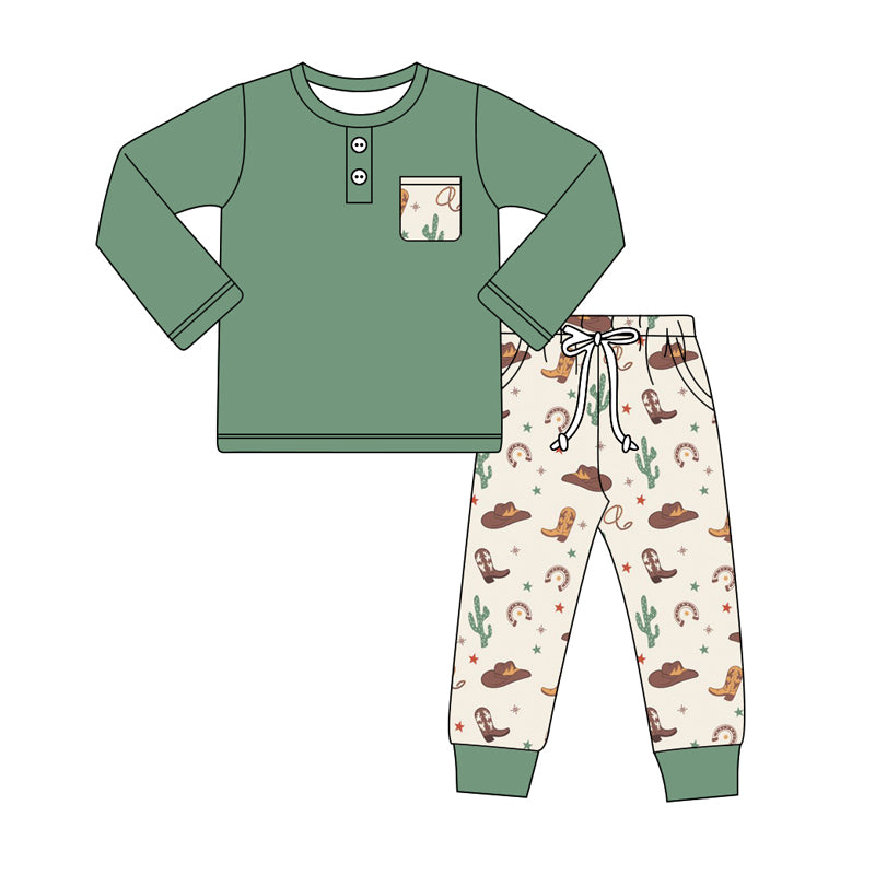 9.4 custom each style moq 5eta 4-6week Sibling Sister boots hat green baby boys sets and rompers match family design
