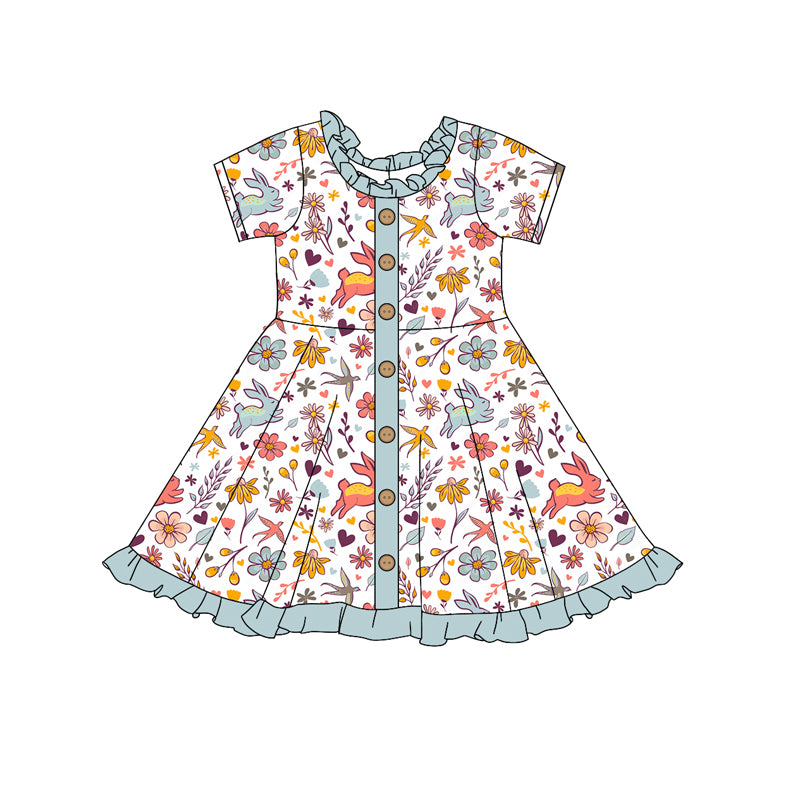 9.26 custom each style moq 5eta 4-6week Sibling Sister rabbit baby girl sets and dress and rompers match family design