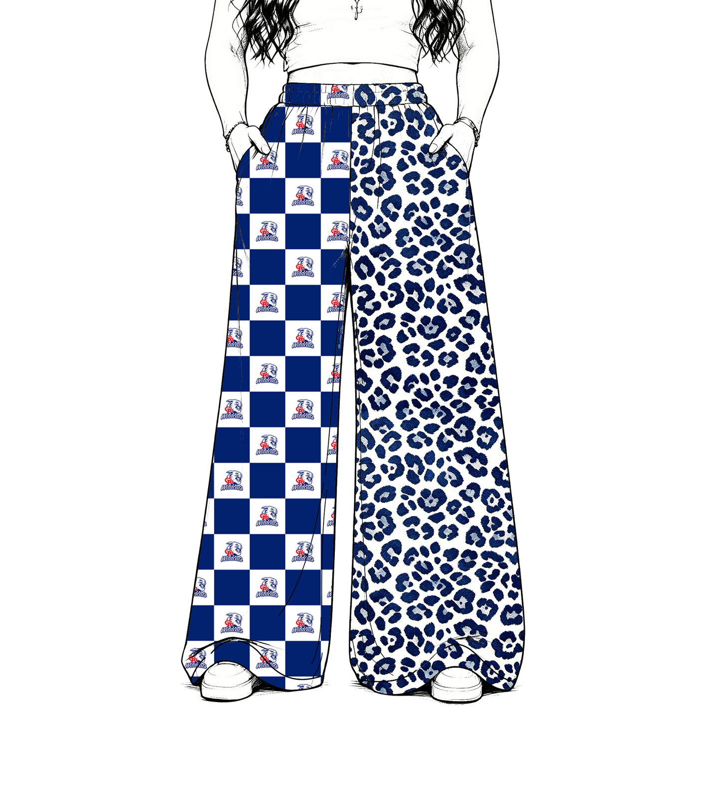 custom moq 5 mix size MSD072103 Baby Kids Leopard Checked Patchwork Long Pants Casual Bottom