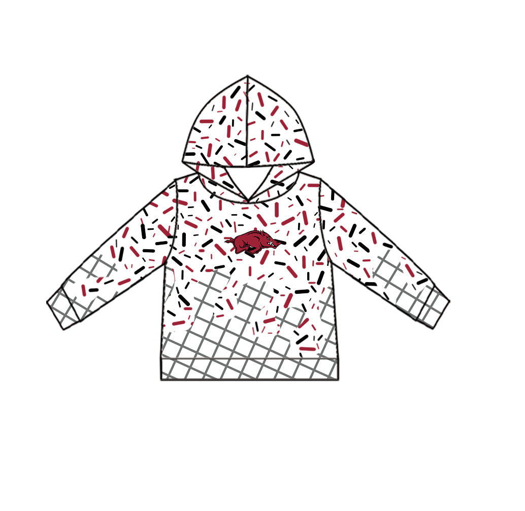 Custom moq 5 mix size milk silk summer teams Baby Camo Hooded Short Sleeve Top and Shorts Set Ice Cream Drips White Hooded Top with Matching Shorts
