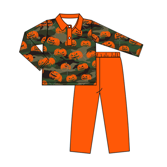6.4 custom each style moq 5eta 4-6week Sibling Sister pumpkin orange boys outfits and baby romper match family design