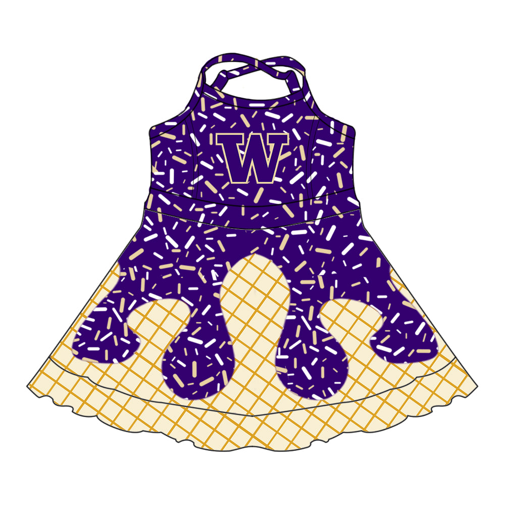 Custom summer teams baby girls clothes team purple hooded long sleeve tops and short sleeve top and dress and pants and shorts-25.6.10