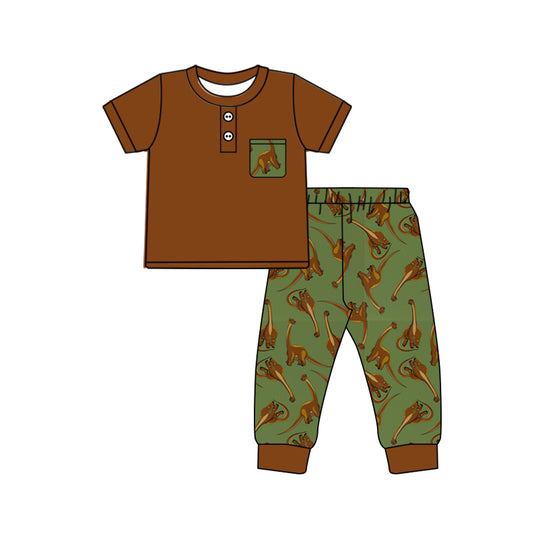 10.15 custom each style moq 5eta 4-6week Sibling Sister dinosaur baby boys short sleeve sets and rompers match design