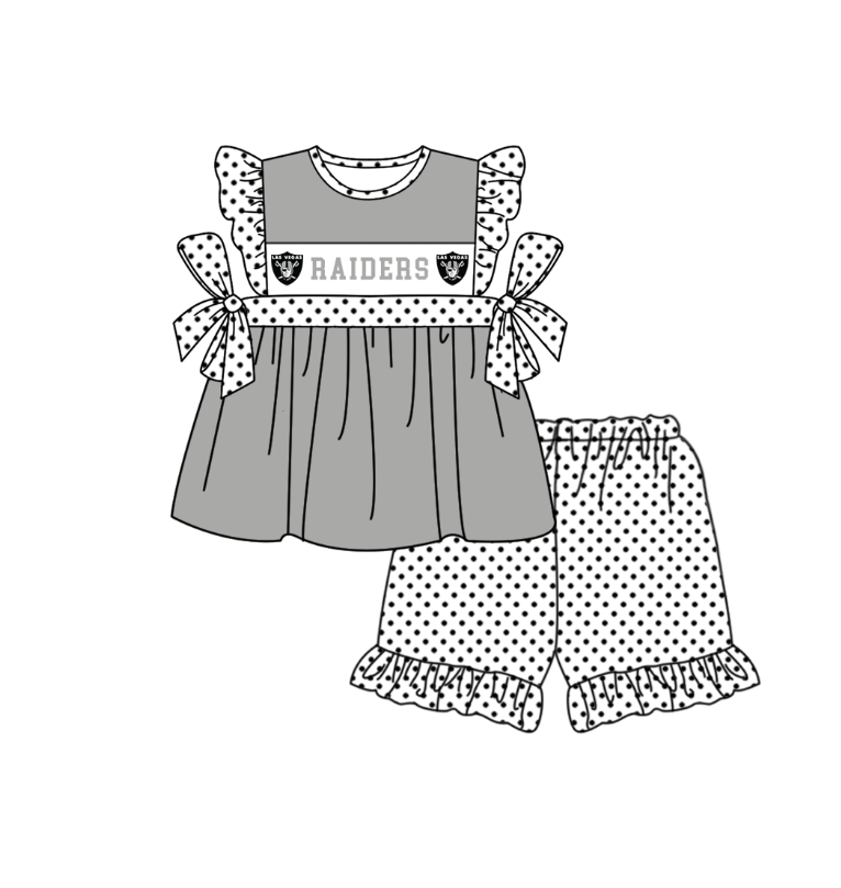 Custom moq 5 mix size milk silk summer teams baby girl boys clothes Grey short sleeve shorts sets 2  and dress and rompers 2 series
