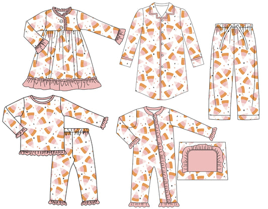25.7.15 custom each style moq 5eta 4-6week Sibling Sisters baby girl long sleeve pants sets and adult top and adult pants and romper and dress match family design