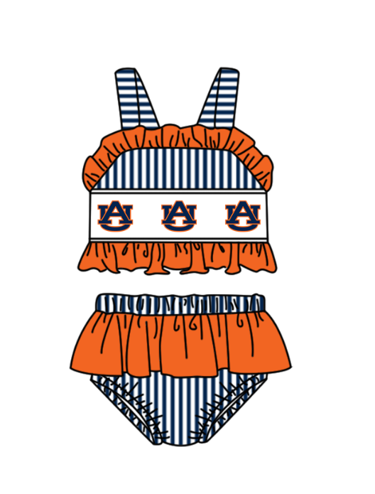 Custom moq 5 mix size milk silk summer teams Baby Girl Stripe Two-Piece Swimsuit Set One Piece Swimsuits Boys Swim Trunks