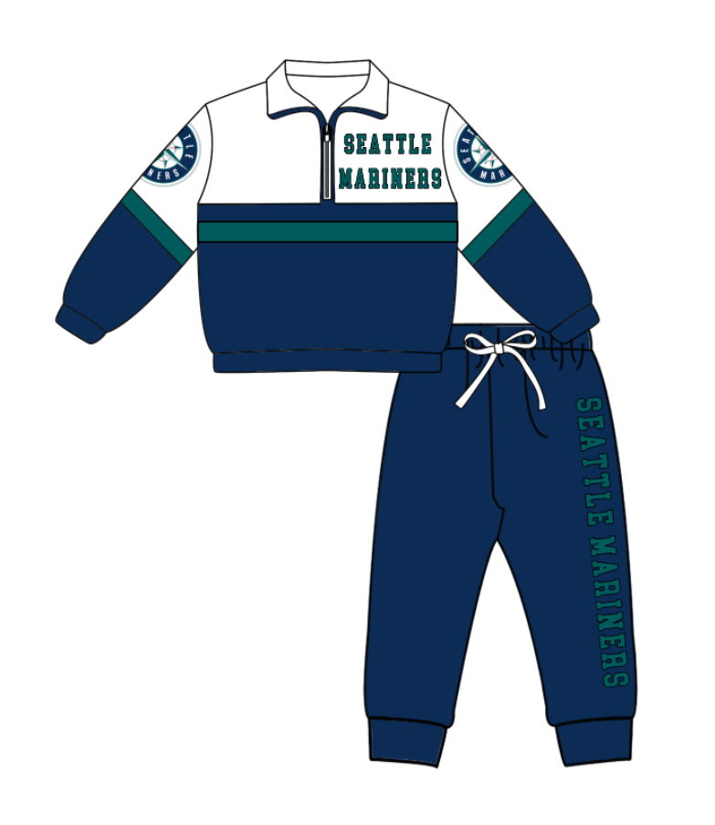 Custom moq 5 mix size yoga fabric navy blue zip-up jacket, long-sleeved shirt, and trousers set