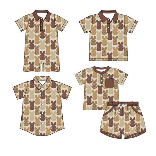 25.10.17 custom each style moq 5 eta 6-8 week Sibling Sister bunny baby boy short sleeve shorts sets and boy rompers and top 2 match family design