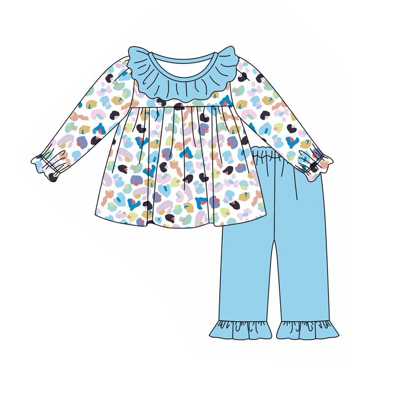 9.24 custom each style moq 5eta 4-6week Sibling Sister colorful leopard baby girl sets and dress and rompers match family design