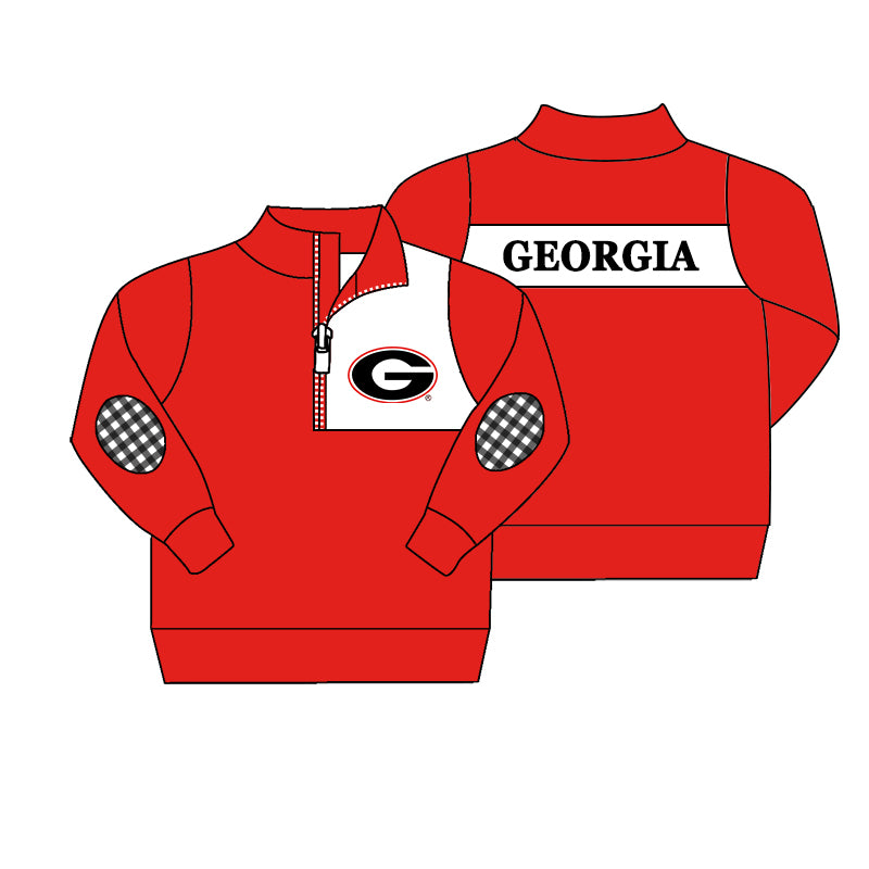 Custom moq 5 mix size milk silk summer teams baby girls boy clothes red long sleeve top 2-25.8.27
