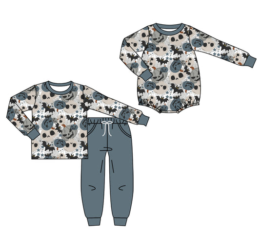 25.7.16 custom each style moq 5eta 4-6week Sibling Sister halloween baby boy long sleeve pants sets and rompers match family design