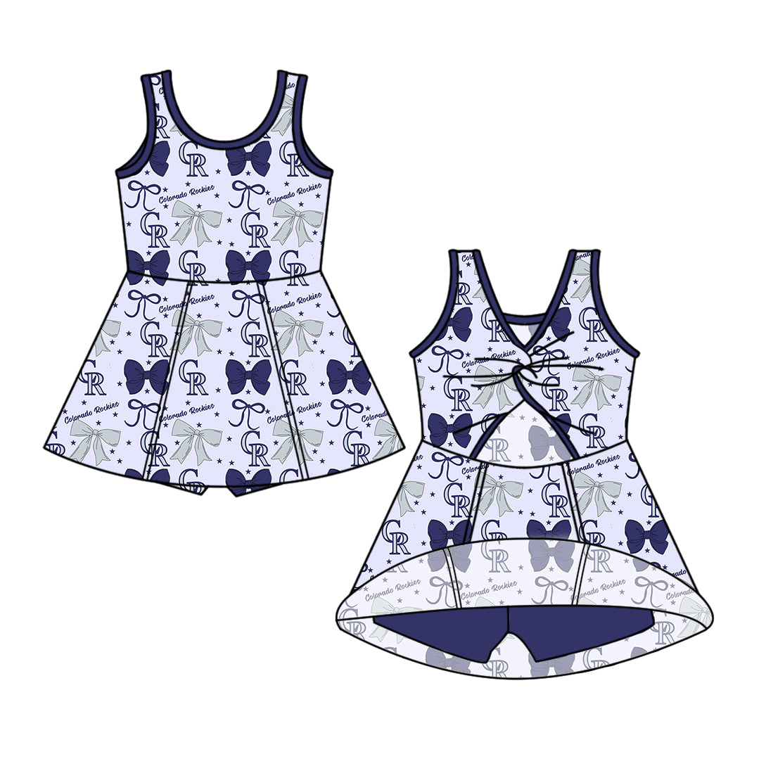 Custom moq 5 mix size milk silk summer teams baby girls clothes team bow blue sleeveless skirts sets and dress 1 and dress 2 and top-25.6.20