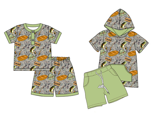 26.1.9 custom each style moq 5 eta 6-8week Sibling Sister fishing baby boy short sleeve shorts sets and romper match design