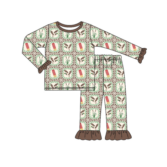 7.6 custom each style moq 5eta 4-6week Sibling Sister duck baby girls sets and rompers match family design
