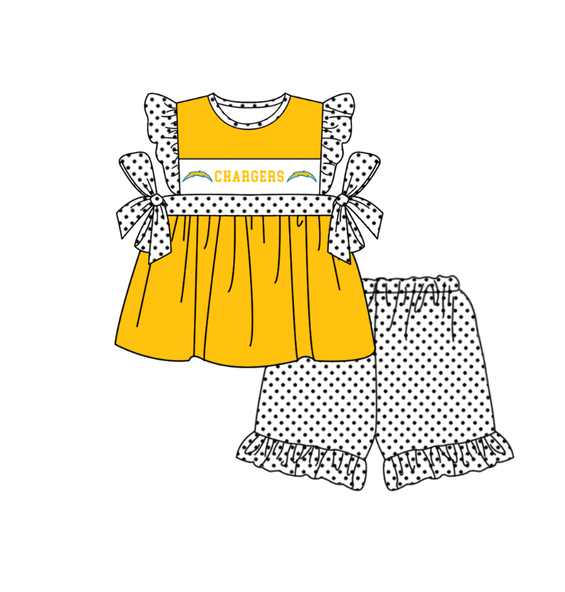Custom moq 5 mix size milk silk summer teams baby girl boys clothes yellow short sleeve shorts sets 2  and dress and rompers 2 series