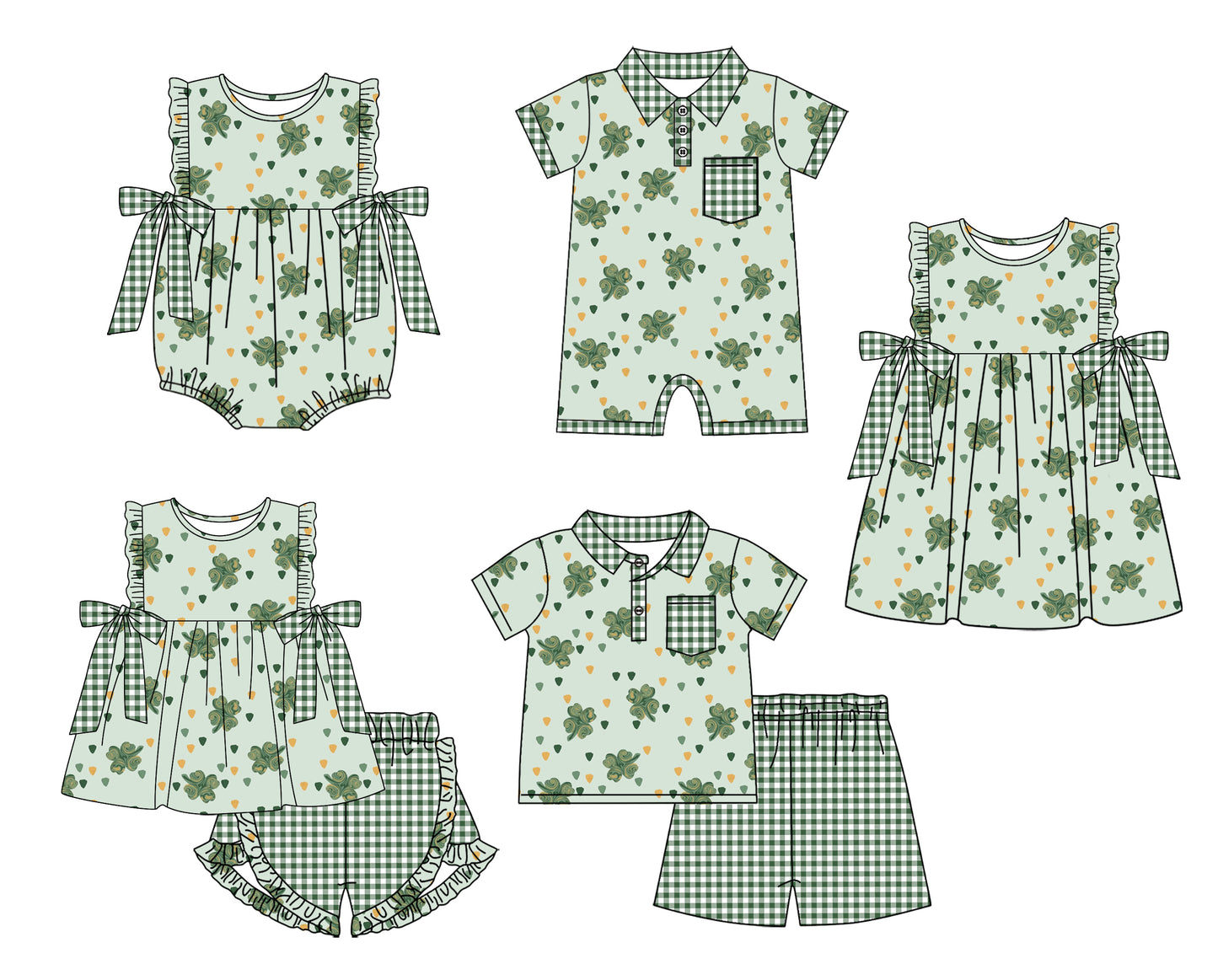 12.3 custom each style moq 5eta 4-6week Sibling Sister baby girl short sleeve shorts sets and sets 2 and girls romper and boy romper and dress match design
