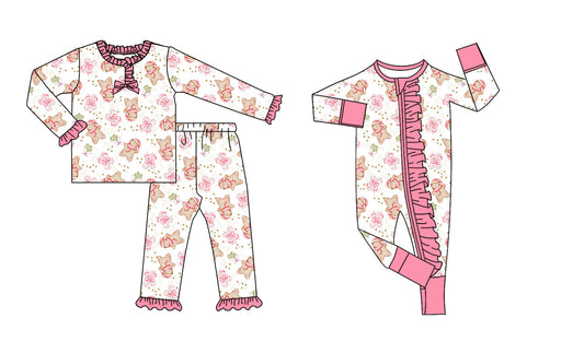 25.8.30 custom each style moq 5eta 4-6week Sibling Sisters Christmas Bow baby girl clothes long sleeve pants sets and romper match family design