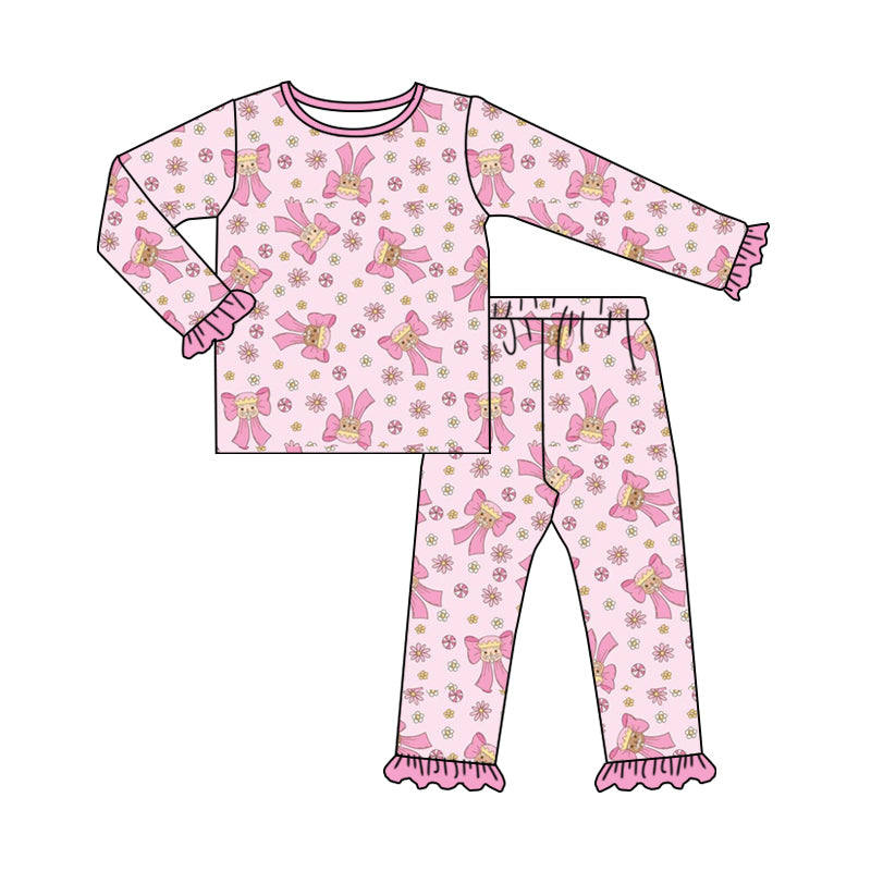 7.25 custom each style moq 5eta 4-6week Sibling Sister bow pink baby girls sets and dress and rompers match family design