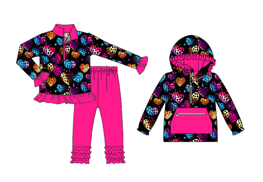 25.9.11 custom each style moq 5eta 4-6week Sibling Sisters baby girl long sleeve pants sets and top match family design