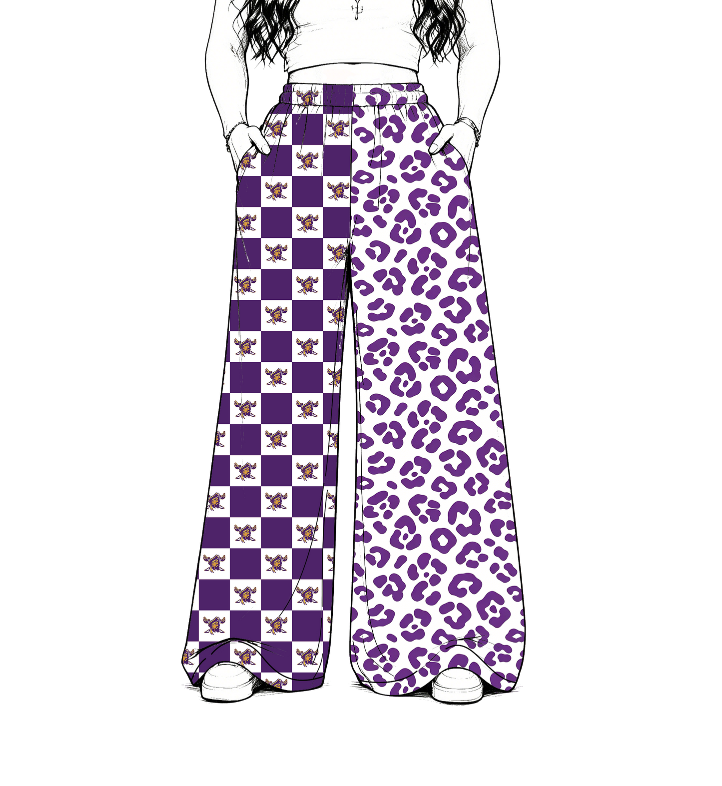 custom moq 5 mix size MSD072203 Baby Kids Leopard Checked Patchwork Long Pants Casual Team Bottom