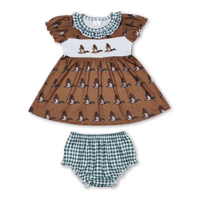 RTS NO MOQ Sibling Baby Girls Ducks Sibling Rompers Clothes Sets