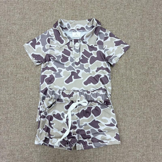 RTS NO MOQ BT1211+SS0454 baby boys clothes short-sleeved top camouflage shorts sets