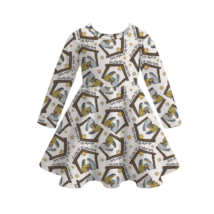Custom moq 5 each style eta 6-7weeks milk silk baby girls summer long sleeves dresses 6-25.7.14