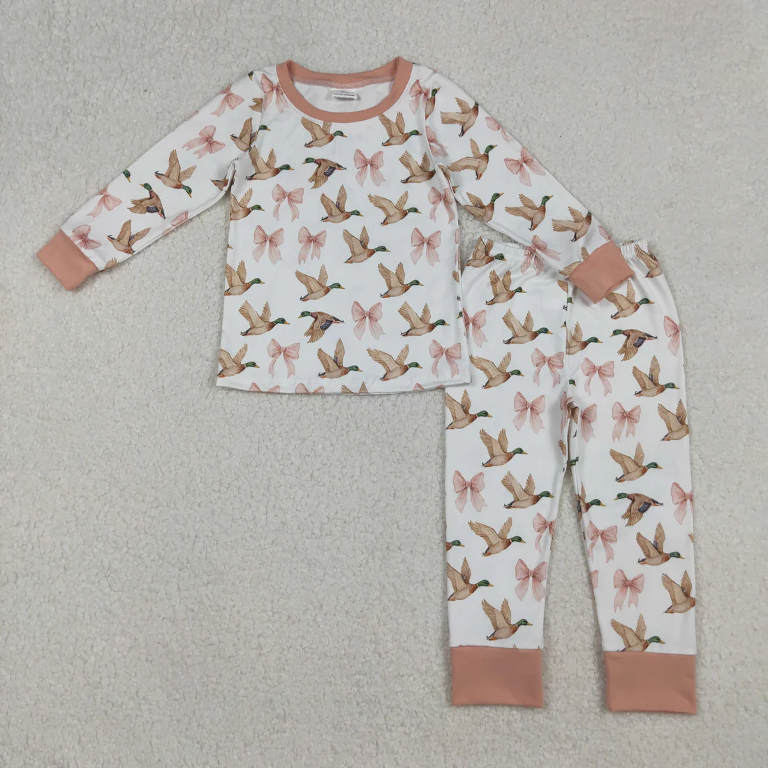 RTS NO MOQ Sibling baby girls clothes duck long sleeve pants sets