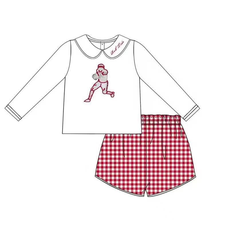 Custom summer teams baby girls clothes team long sleeve shorts sets 3 and rompers 3-25.7.26
