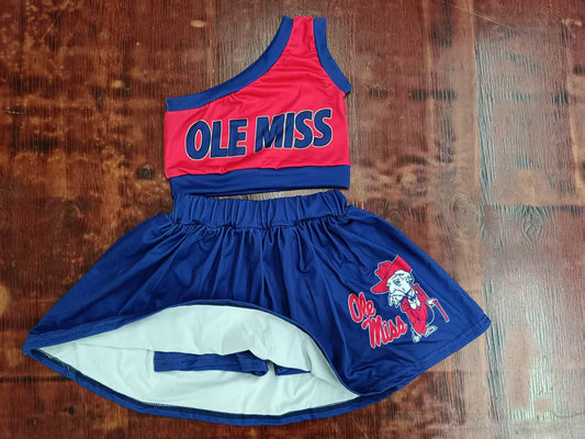 Custom moq 3 eta 6-7weeks baby girl clothes team red and blue sleeveless skirts dress sets