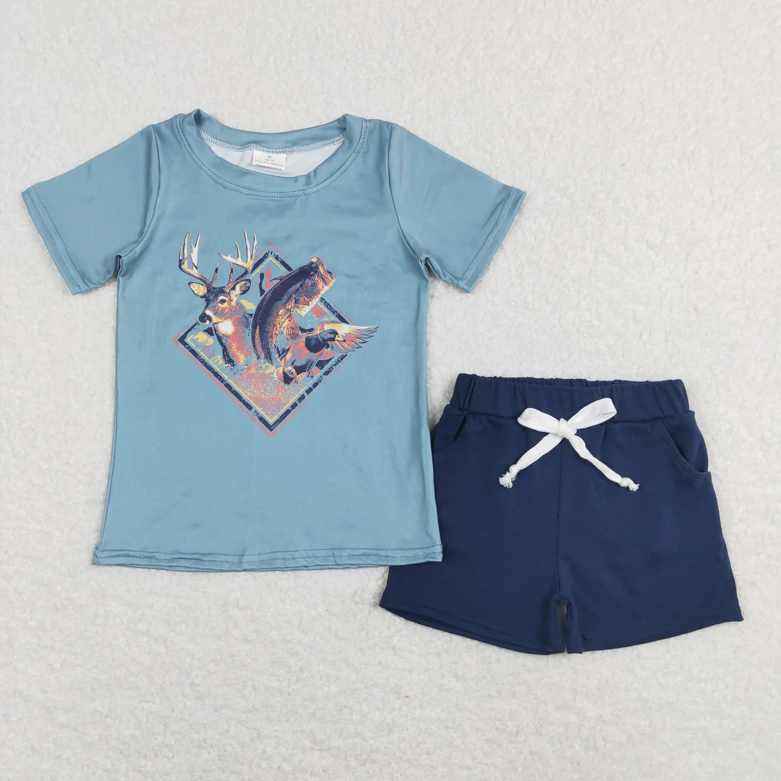 RTS NO MOQ Sibling Baby boy clothes camouflage Short Sleeve shorts Suits