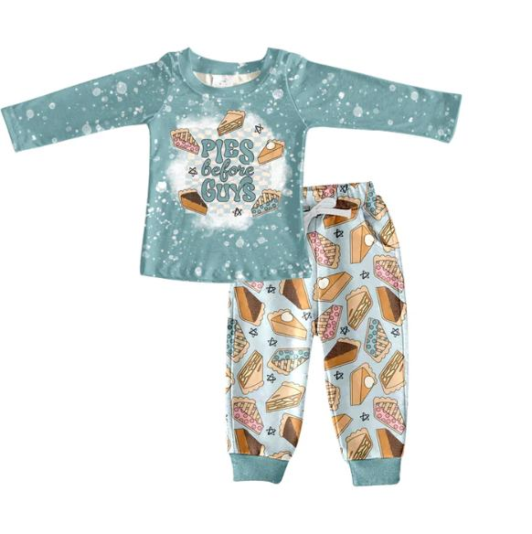 Custom moq 5 each style eta 6-7weeks baby girl clothes FISH long sleeve pants sets 1 and sets 2-25.8.9