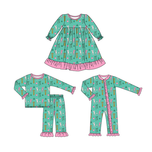 25.6.24 custom each style moq 5eta 4-6week Sibling Sisters bow baby girl long sleeve pants sets and dress and rompers match family design