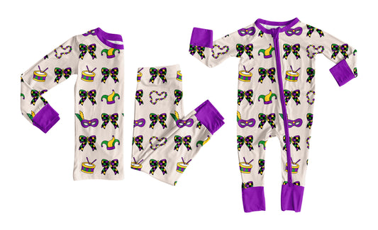 25.9.19 custom each style moq 8 eta 6-8week Sibling Sisters mardi gras baby boy clothes long sleeve pants sets and romper match family design