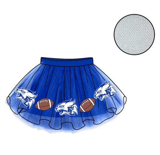 Custom moq 5 mix size milk silk summer teams Baby Girl's Blue Mesh Skirt Summer Outfit Team Clothing
