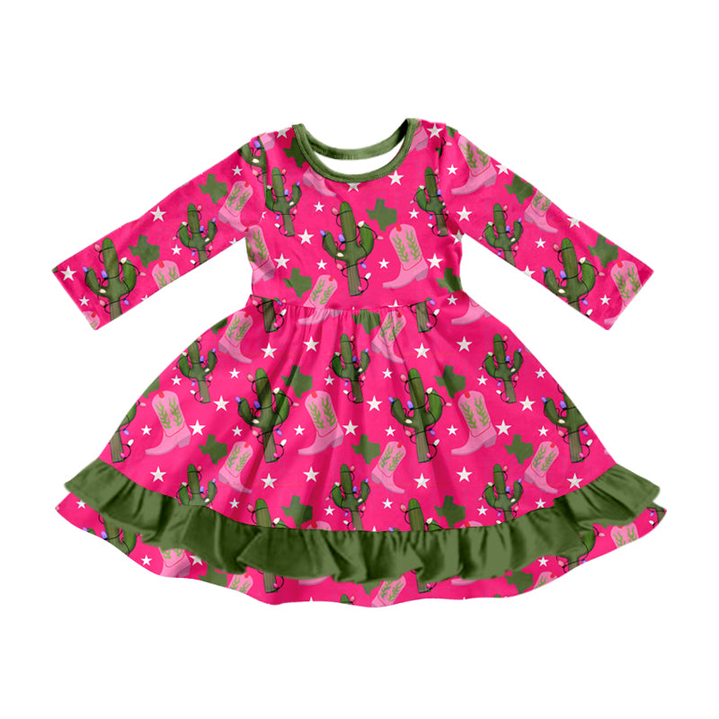 8.28 custom each style moq 5eta 4-6week Sibling Sister boots catcus rose red baby girl sets and dress and rompers match family design