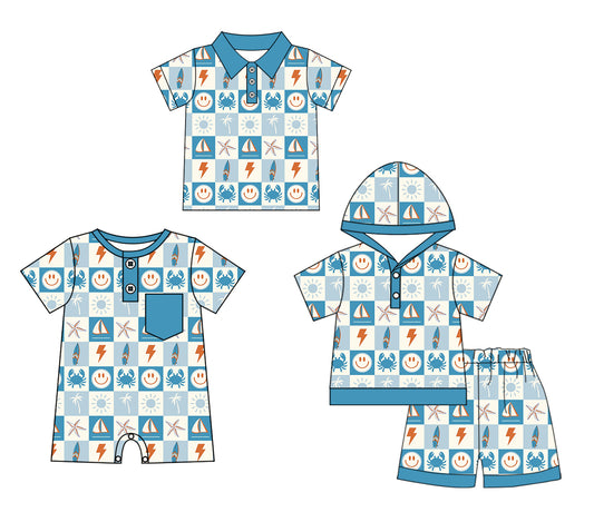 3.29 custom each style moq 5eta 4-6week Sibling Sister baby boy sets and boy rompers and top match family design