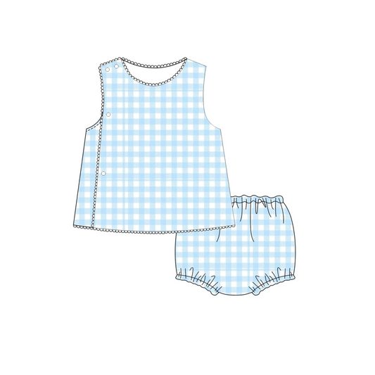 5.18custom each style moq 5eta 4-5week pink and blue plaid boys and girls briefs set