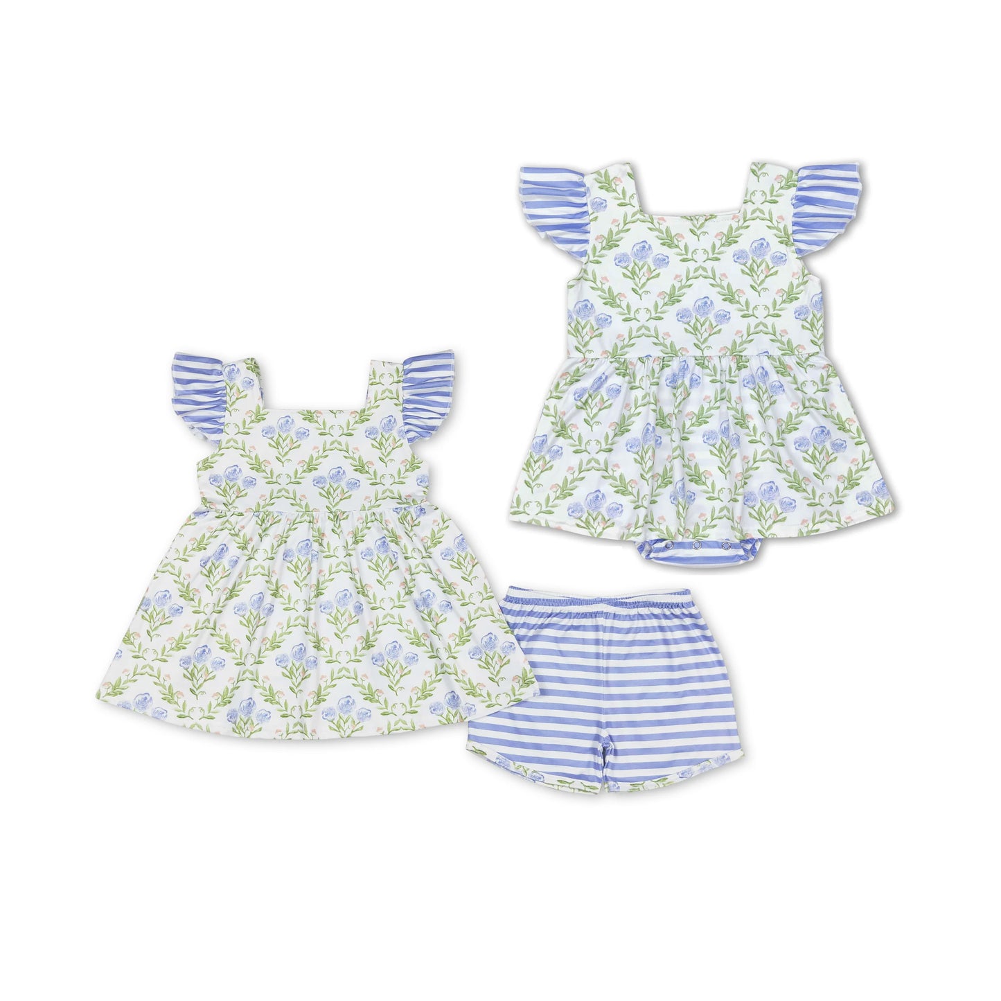 Baby Boys Shirt Shorts Summer floral Rompers Outfits Clothes Sets