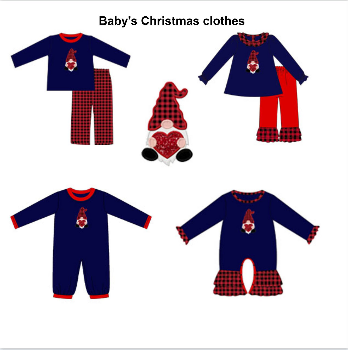 5.20custom each style moq 5eta 4-5week Sibling Sister Christmas style Santa Claus print dark blue girls and boys outfits and baby romper match family design
