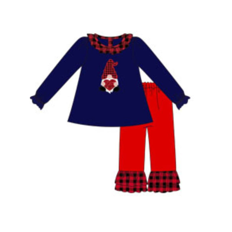 5.20custom each style moq 5eta 4-5week Sibling Sister Christmas style Santa Claus print dark blue girls and boys outfits and baby romper match family design