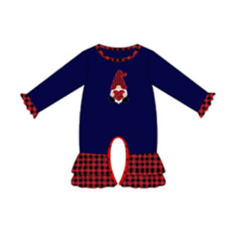5.20custom each style moq 5eta 4-5week Sibling Sister Christmas style Santa Claus print dark blue girls and boys outfits and baby romper match family design